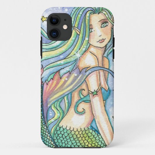 Green Mermaid iPhone 5 Coque par Molly Harrison (Dos)