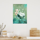 Green Mermaid Poster (Keuken)