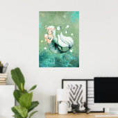 Green Mermaid Poster (Thuiskantoor)