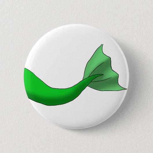 Green Mermaid Tail Ronde Button 5,7 Cm (Voorkant)