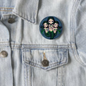"Green Mermaid Triplets"-Button Ronde Button 5,7 Cm (In situ)