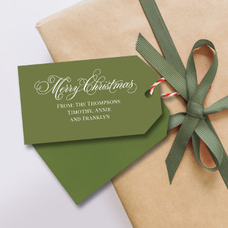 Green Merry Christmas Calligraphy Script  Cadeaulabel