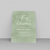 Green Merry Christmas Script Party Kaart