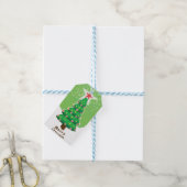 Green Merry Christmas Tree Cadeaulabel (Met Touw)