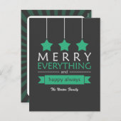 Green Merry Everything Vakantie Feestdagenkaart (Voorkant / Achterkant)