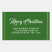 Green Merry kerstaker Rechthoekige Sticker (Voorkant)