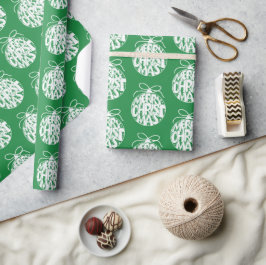 Green Merry Ornament Holiday Cadeaupapier