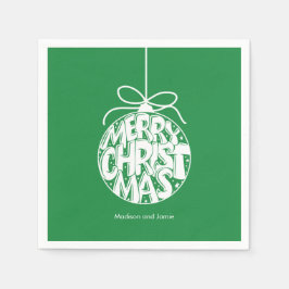 Green Merry Ornament Holiday Servet