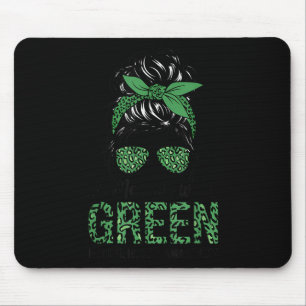Green Messy Bun In May We Wear Green Mental Health Muismat