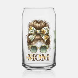 Green Messy Bun Mama Vrouw Baas Blikvorm Glas