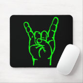 Green Metal Horns Mousepad Muismat (Met muis)