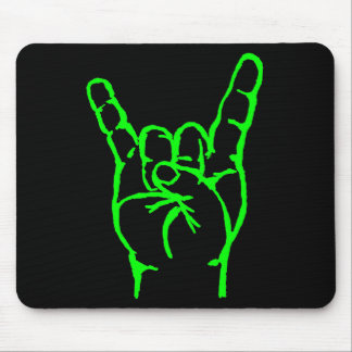Green Metal Horns Mousepad Muismat