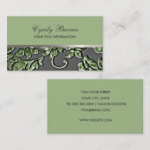 Green Metallic Damask Visitekaartje (Voorkant / Achterkant)