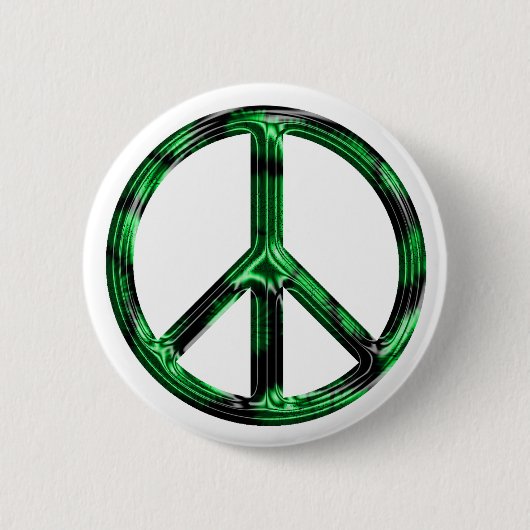 Green Metallic Peace Button (Voorkant)