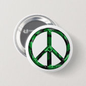 Green Metallic Peace Button (Voorkant /achterkant)