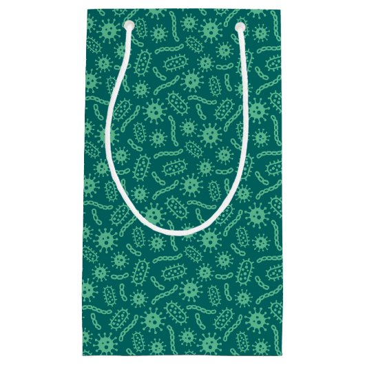 Green Microbes Patroon Klein Cadeauzakje (Voorkant)