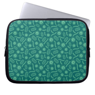 Green Microbes Patroon Laptop Sleeve