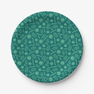 Green Microbes Patroon Papieren Bordje