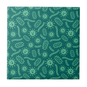 Green Microbes Patroon Tegeltje