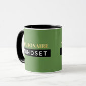 Green Millionaire Mindset Black & Gold Lettering Mok (Voorkant links)