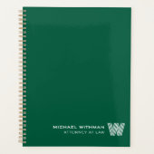 GREEN Minimal Monogram Initial CORPORATE BUSINESS Planner (Voorkant)