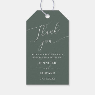 Green Minimal Wedding Bedankt Cadeaulabel