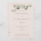 Green Minimal Wedding Invitation 2025 (Devant / Derrière)