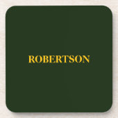 Green minimalist custom name  bier onderzetter (Voorkant)