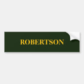 Green minimalist custom name  bumpersticker (Voorkant)