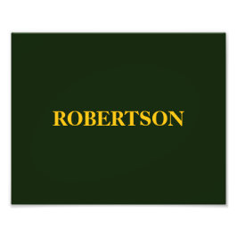 Green minimalist custom name  foto afdruk