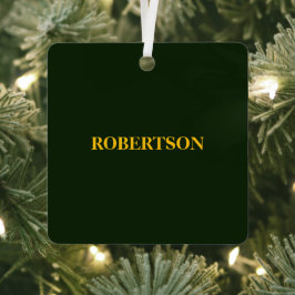 Green minimalist custom name  metalen ornament