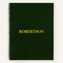 Green minimalist custom name  notitieboek