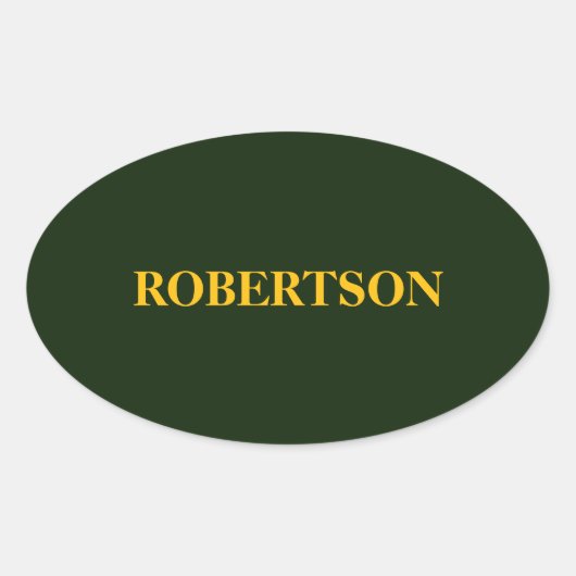 Green minimalist custom name  ovale sticker (Voorkant)