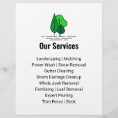 Green Minimalist Tree Landscaping Lawn Care Flyer (Achterkant)