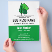 Green Minimalist Tree Landscaping Lawn Care Flyer (Hand)