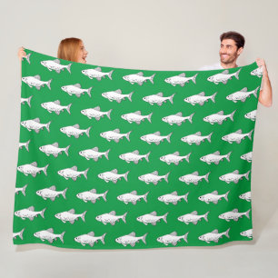 Green Minnow Cute Fish Fleece Deken