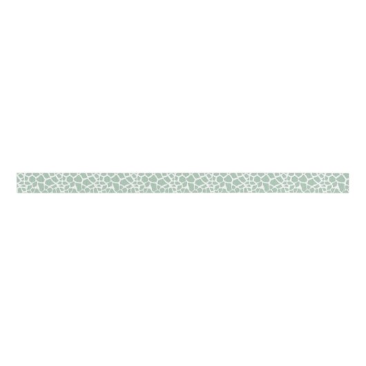 Green Mint Giraffe Print Grosgrain Lint (Voorkant)