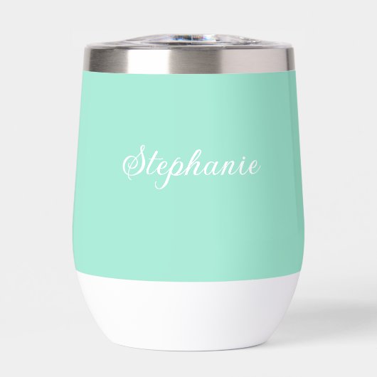 Green Mint Name Modern Elegant Monogram Boho (Voorkant)