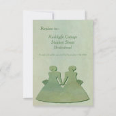 Green Mint Rustic Lesbian Wedding RSVP (Achterkant)