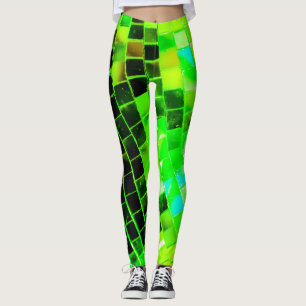 Green Mirrored Disco Ball Leggings