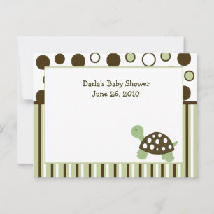 Green Mod Dot Turtle Baby shower Advice Kaarten