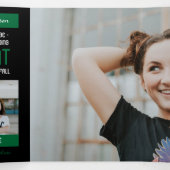 Green Modern Block 5-Photo Afstuderen Drieluik Uitnodiging (Binnenkant midden)