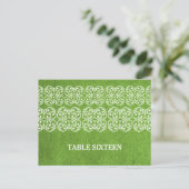 Green Modern Boheme Numéro de table Carte postale (Debout devant)