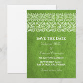 Green Modern Bohemian Save the Date Invitation (Devant / Derrière)