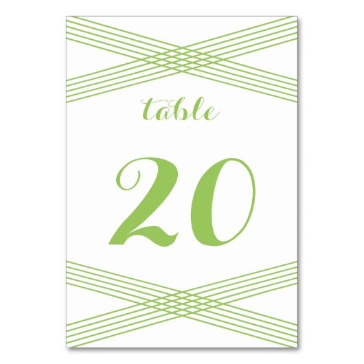 Green Modern Deco Table Kaart (Voorkant)