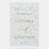 Green Modern & Elegant Floral Mariage Bienvenue (Recto)