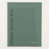Green | Modern Elegant Minimalistisch Monogram Planner (Voorkant)