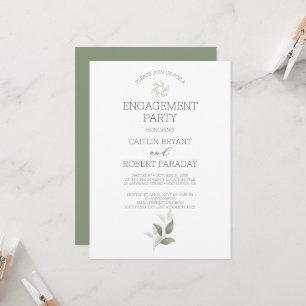 Green Modern Engagement Party Invitation