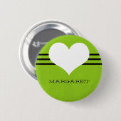 Green Modern Heart Button (Voorkant /achterkant)