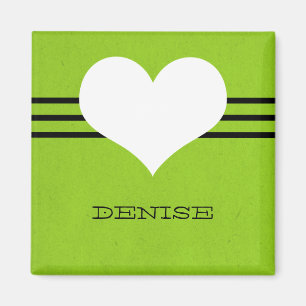 Green Modern Heart Magnet Magneet
